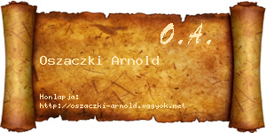 Oszaczki Arnold névjegykártya